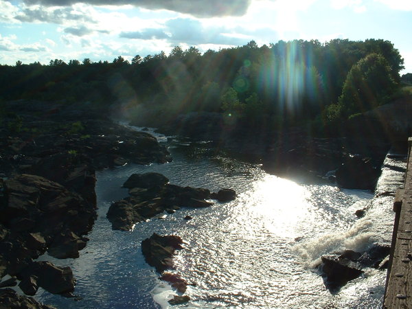 A photograph of a secondary, smaller dam